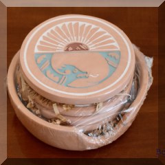 K08. Set of Southwestern clay coasters, NIP. - $6 